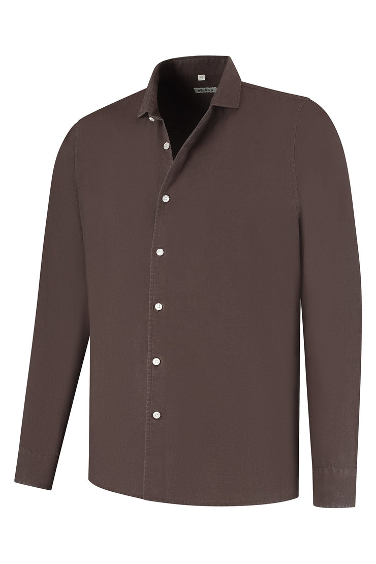 Lindo Dark Brown Linen Shirt