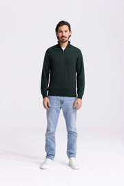 Quarter-zip Green Sweater