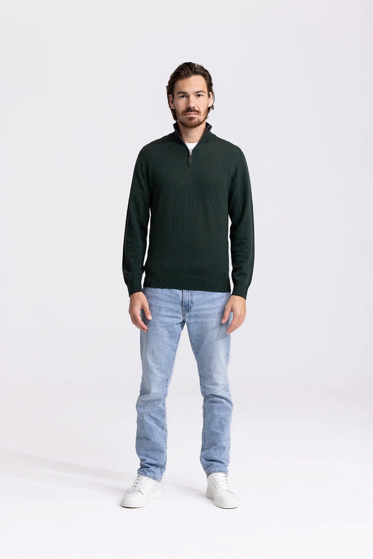 Quarter-zip Green Sweater