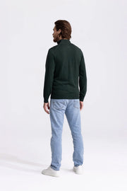 Quarter-zip Green Sweater