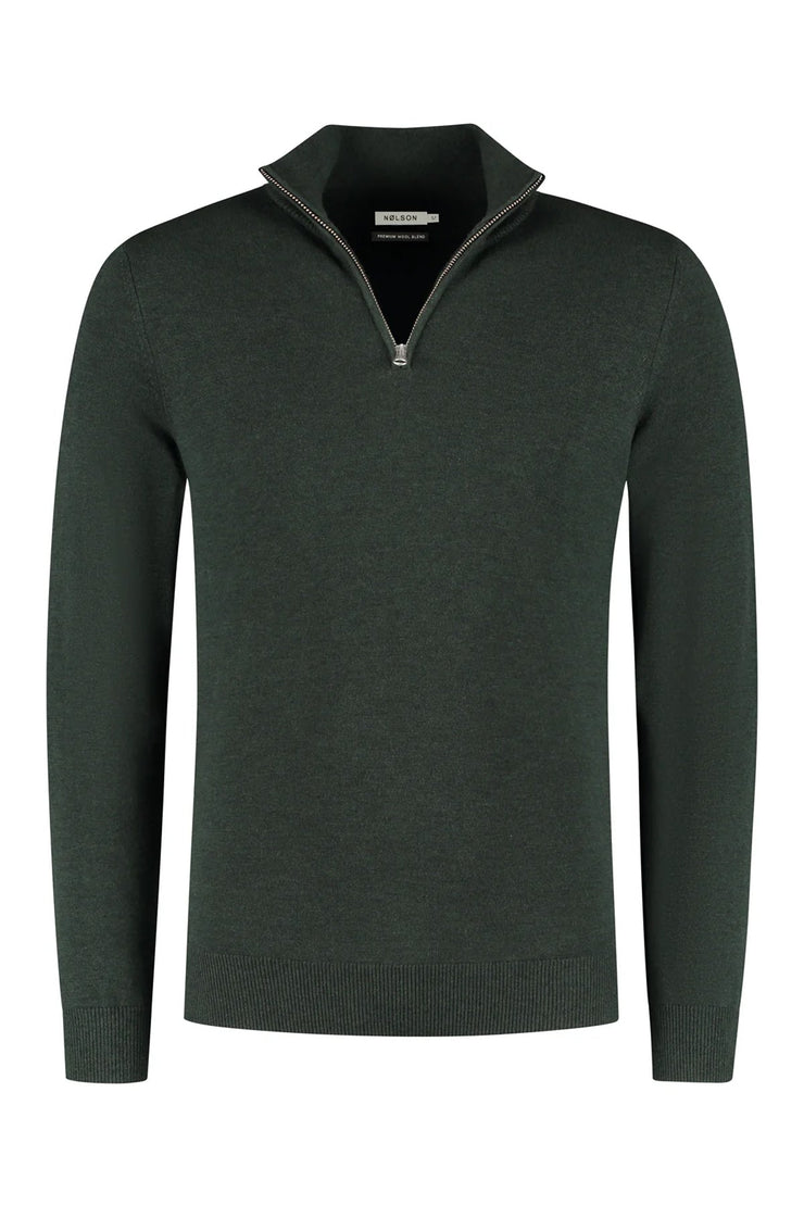 Quarter-zip Green Sweater