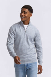 Quarter-zip Grey Sweater