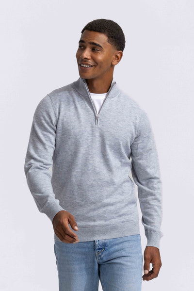 Quarter-zip Grey Sweater