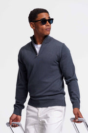 Quarter-zip Petrol Sweater