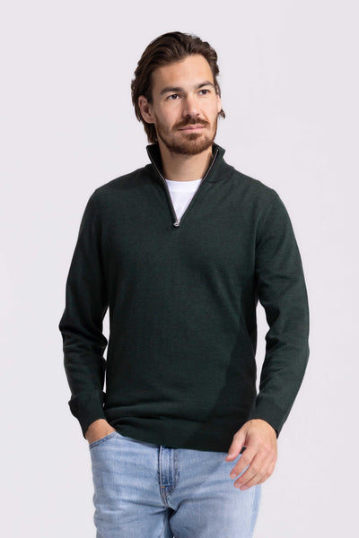 Quarter-zip Green Sweater