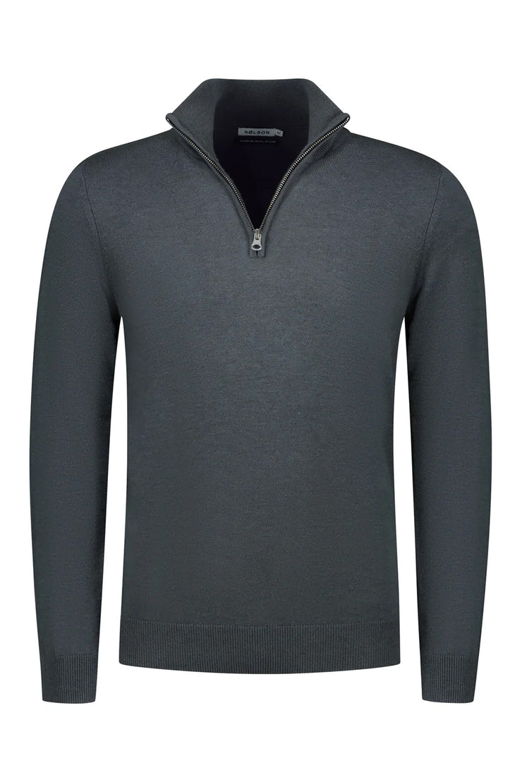 Quarter-zip Petrol Sweater