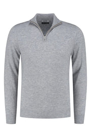 Quarter-zip Grey Sweater