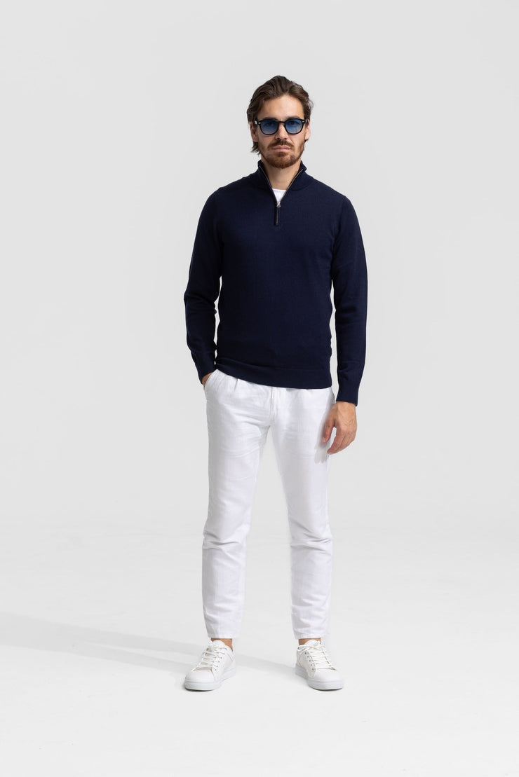 Quarter-zip Dark Blue Sweater