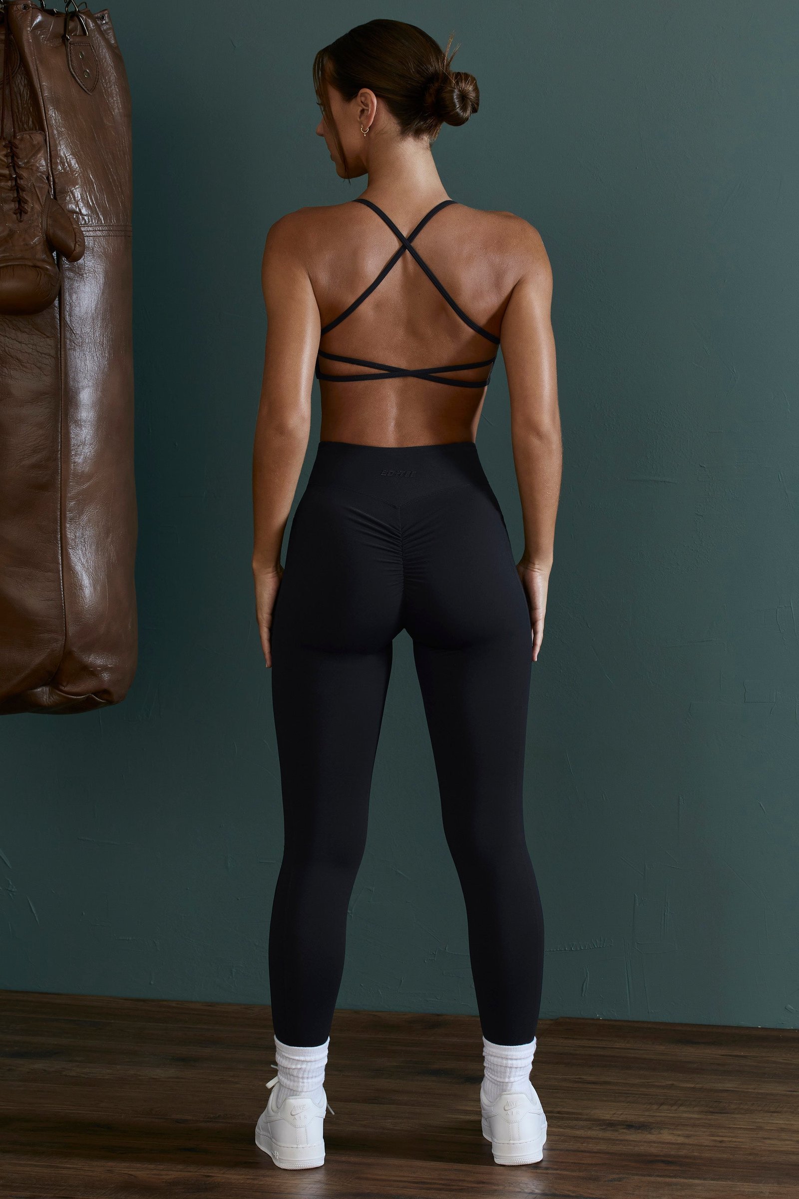 Growth - Scoop Neck Open Back Sports Bra in Black - Image 5