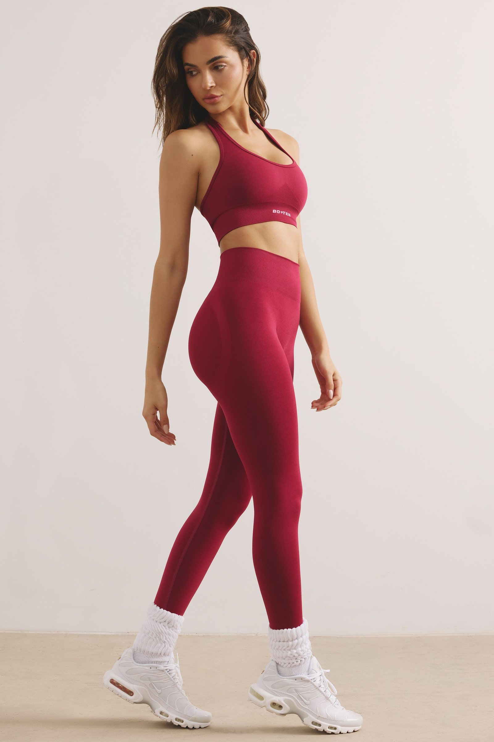 Focused - Halter Neck Define Luxe Sports Bra in Raspberry - Image 2