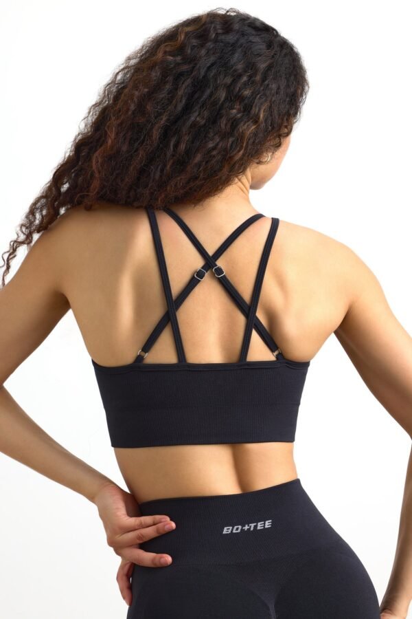 Define Luxe Strappy Sports Bra in Jet Black - Image 6