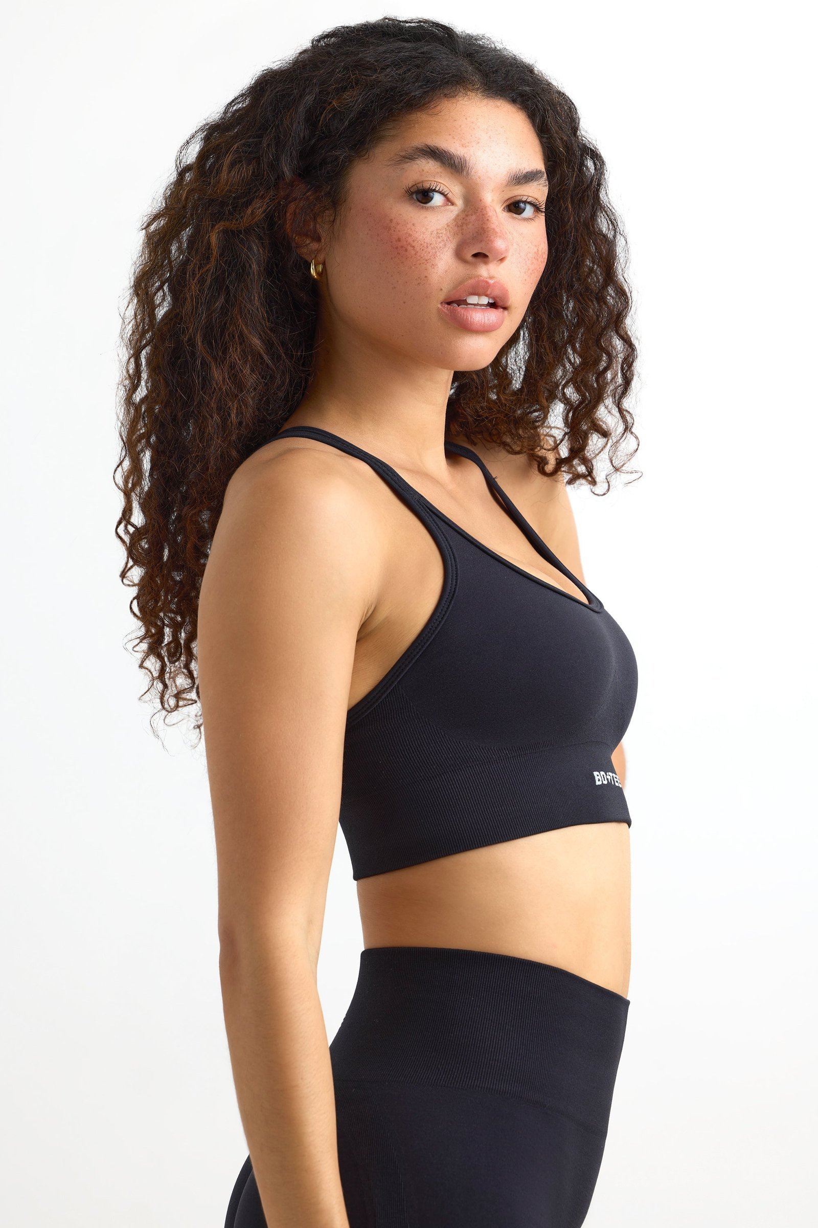 Define Luxe Strappy Sports Bra in Jet Black - Image 2