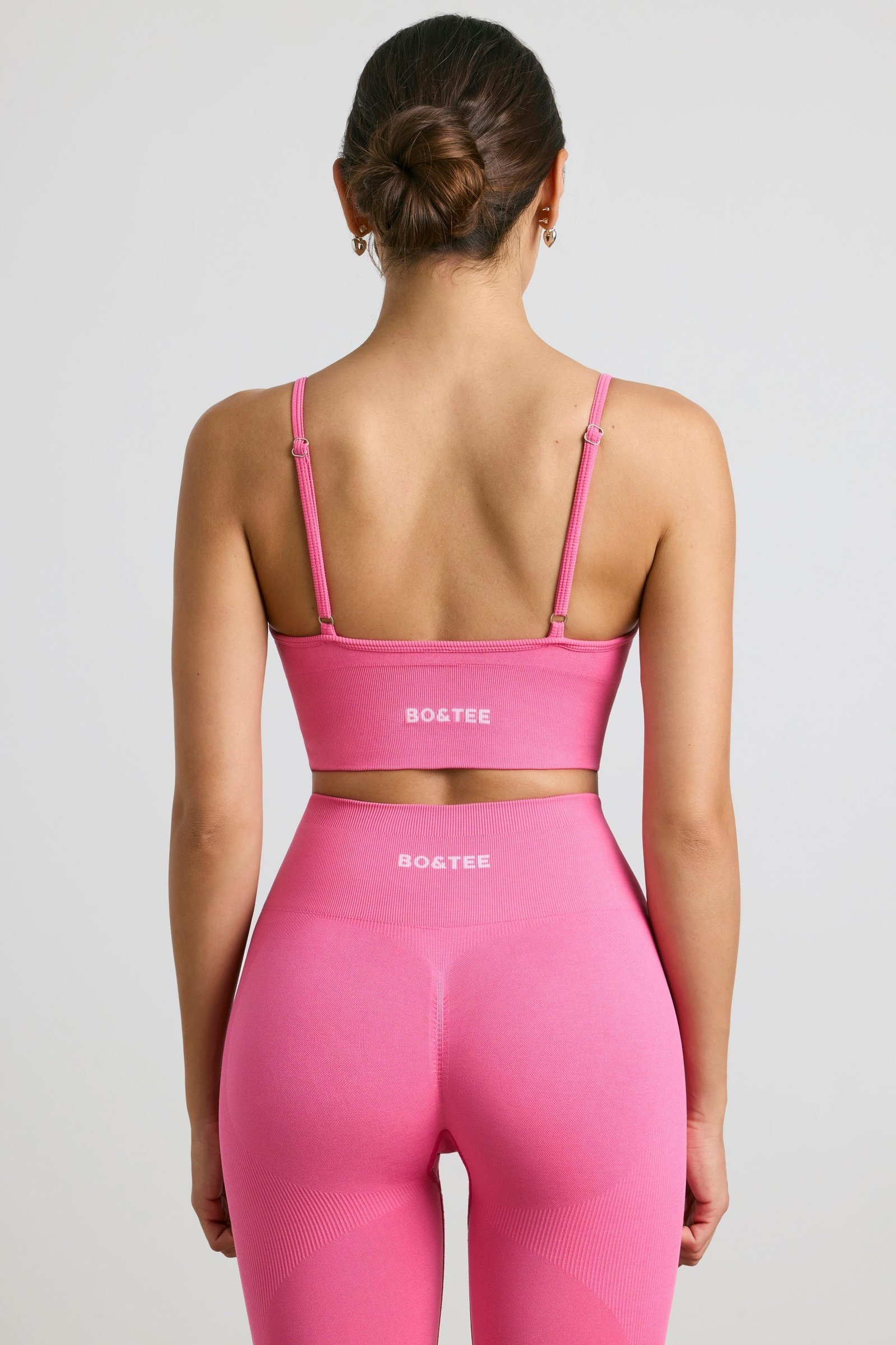 Exclusive - V-Neck Define Luxe Sports Bra in Hot Pink - Image 2