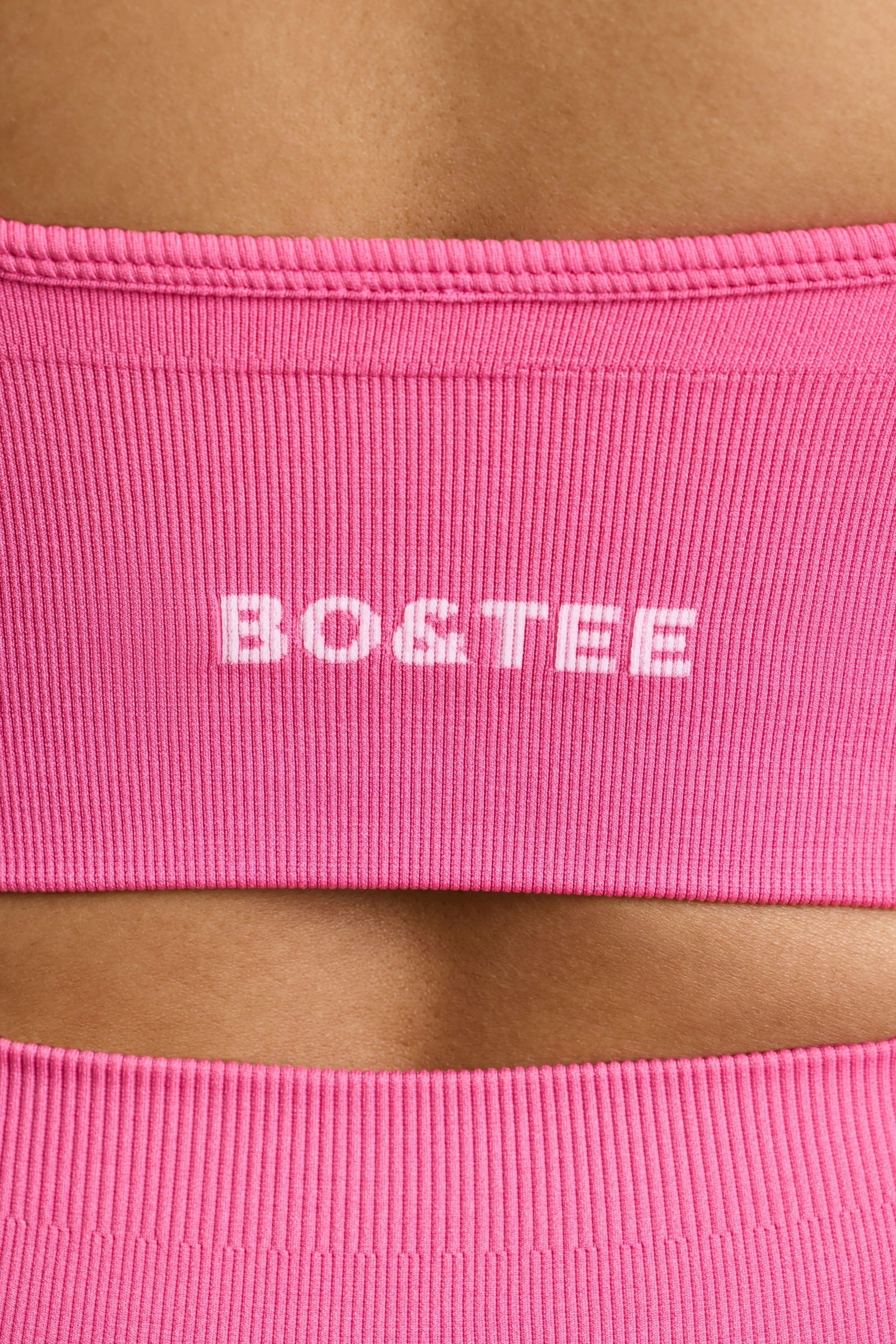 Exclusive - V-Neck Define Luxe Sports Bra in Hot Pink - Image 4