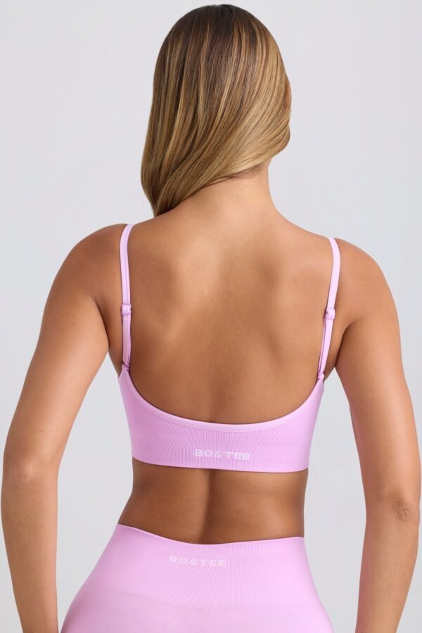 Super Sculpt Seamless Scoop-Back Sports Bra in Violet Pink - Image 3